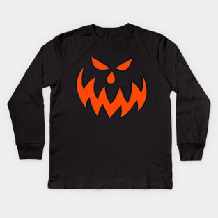 Jack O' Lantern Pumpkin Face Kids Long Sleeve T-Shirt